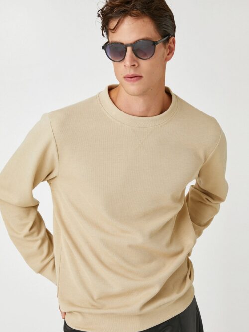 Basic Melange Sweater Knitwear Crew Neck Long Sleeve